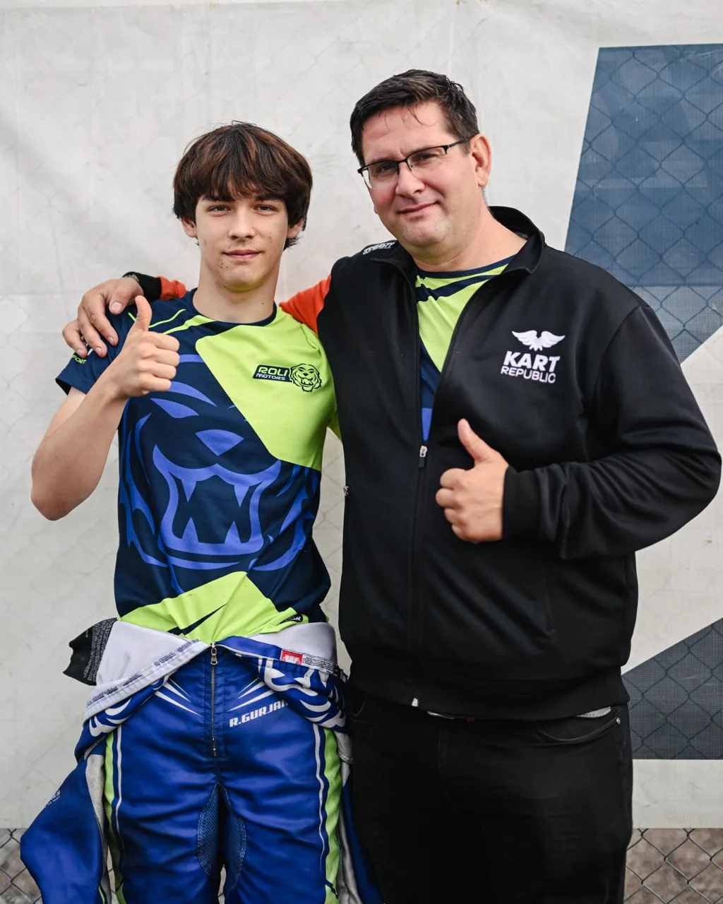 Andrei Bersenev with a young Roli Motorsport driver