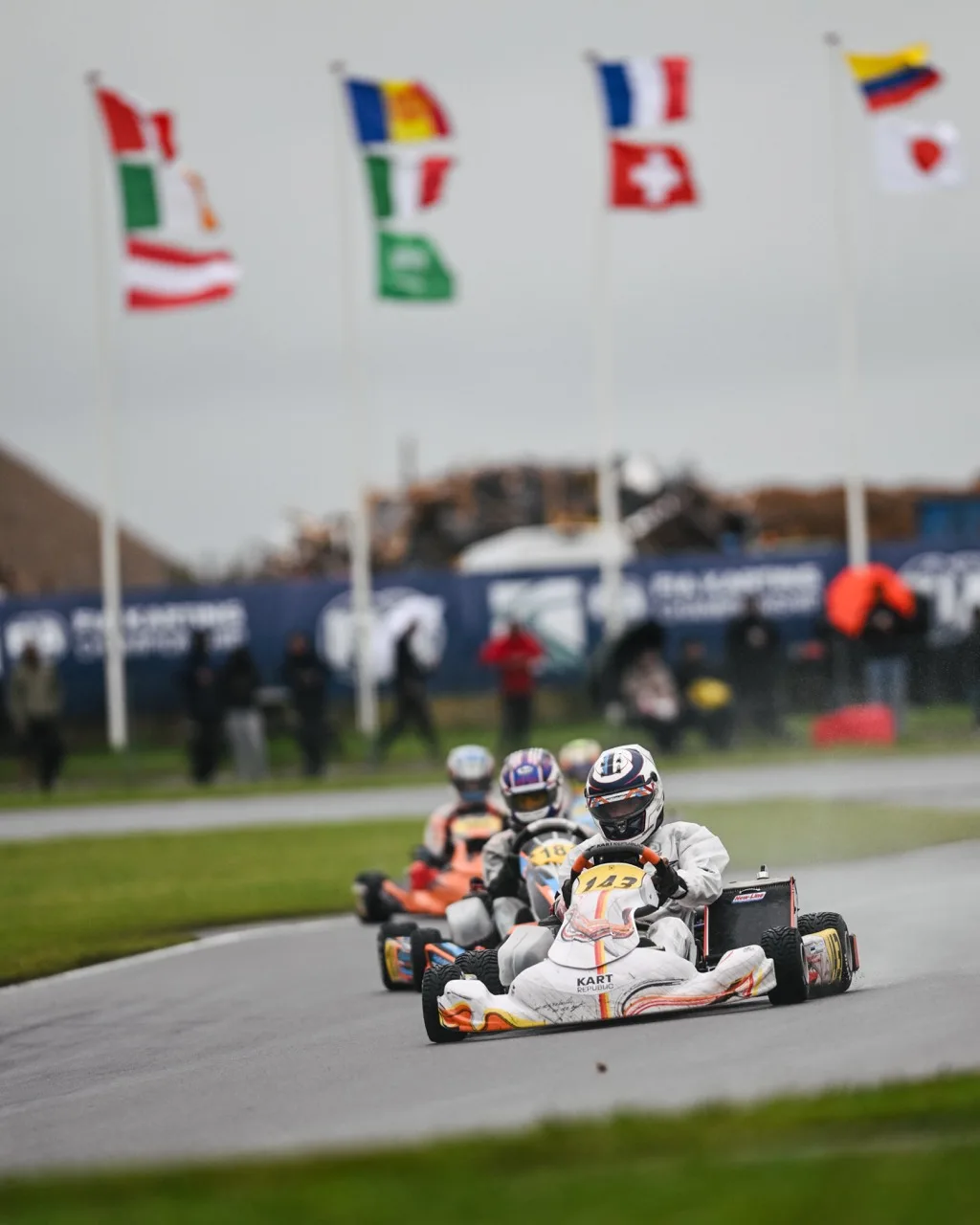 Roland Kuklane racing in wet conditions